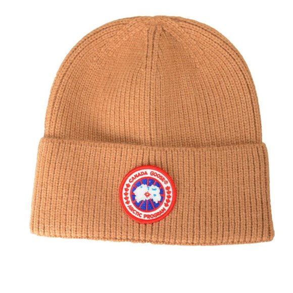 Canada Goose Accessories - Canada Goose Unisex Medium Brown 100% Wool Knitted Beanie Hat One Size